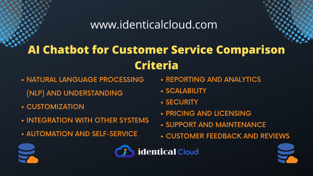 AI Chatbot for Customer Service Comparison Criteria - identicalcloud.com