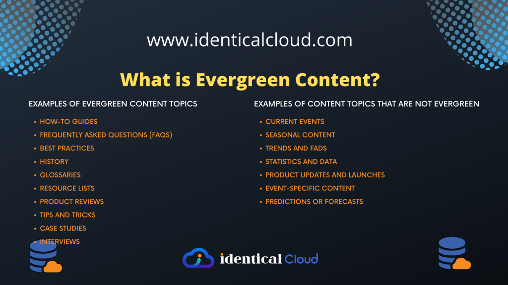 What is Evergreen Content? Examples of evergreen content topics - identicalcloud.com