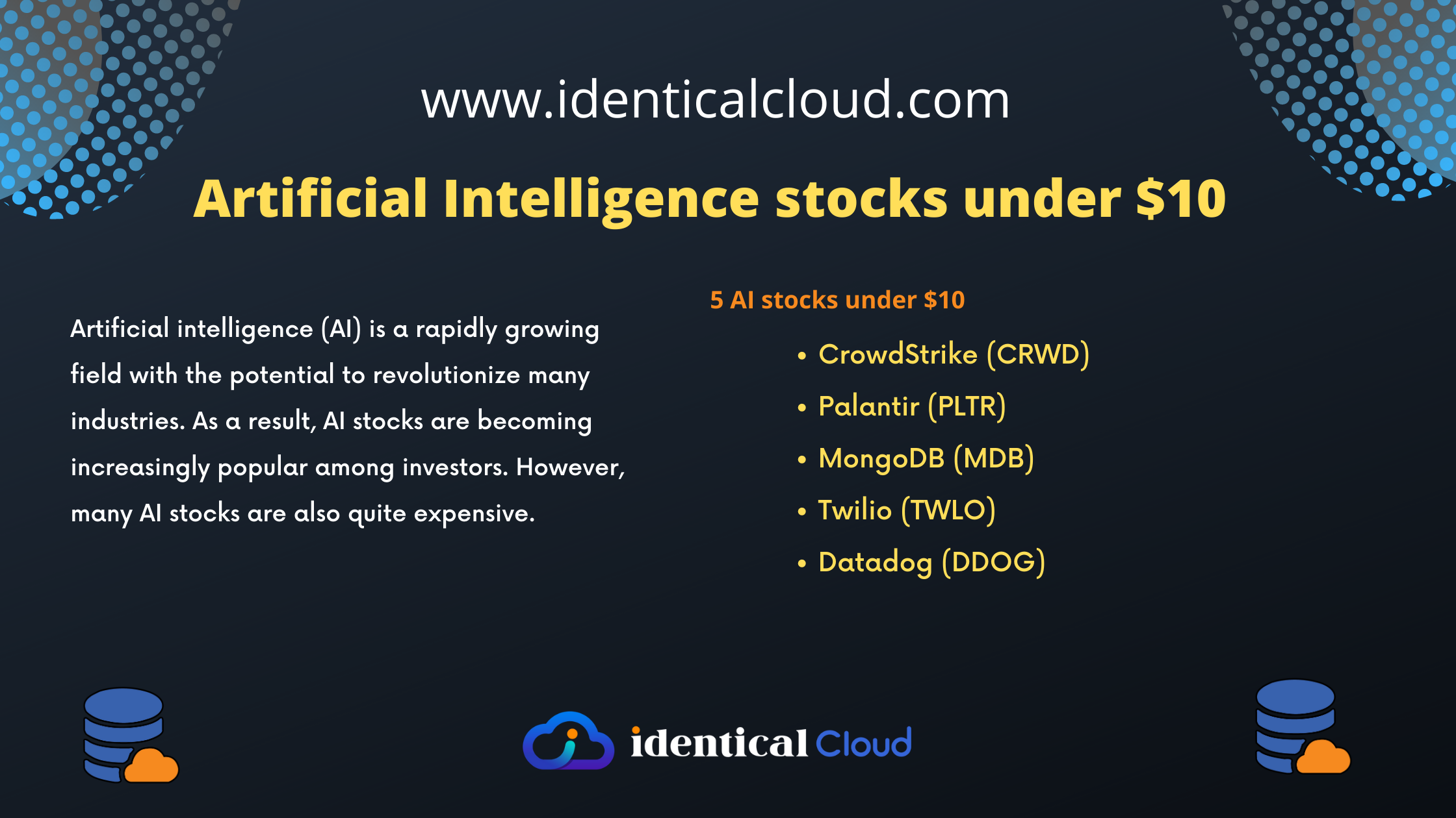 Artificial Intelligence stocks under $10 - identicalcloud.com