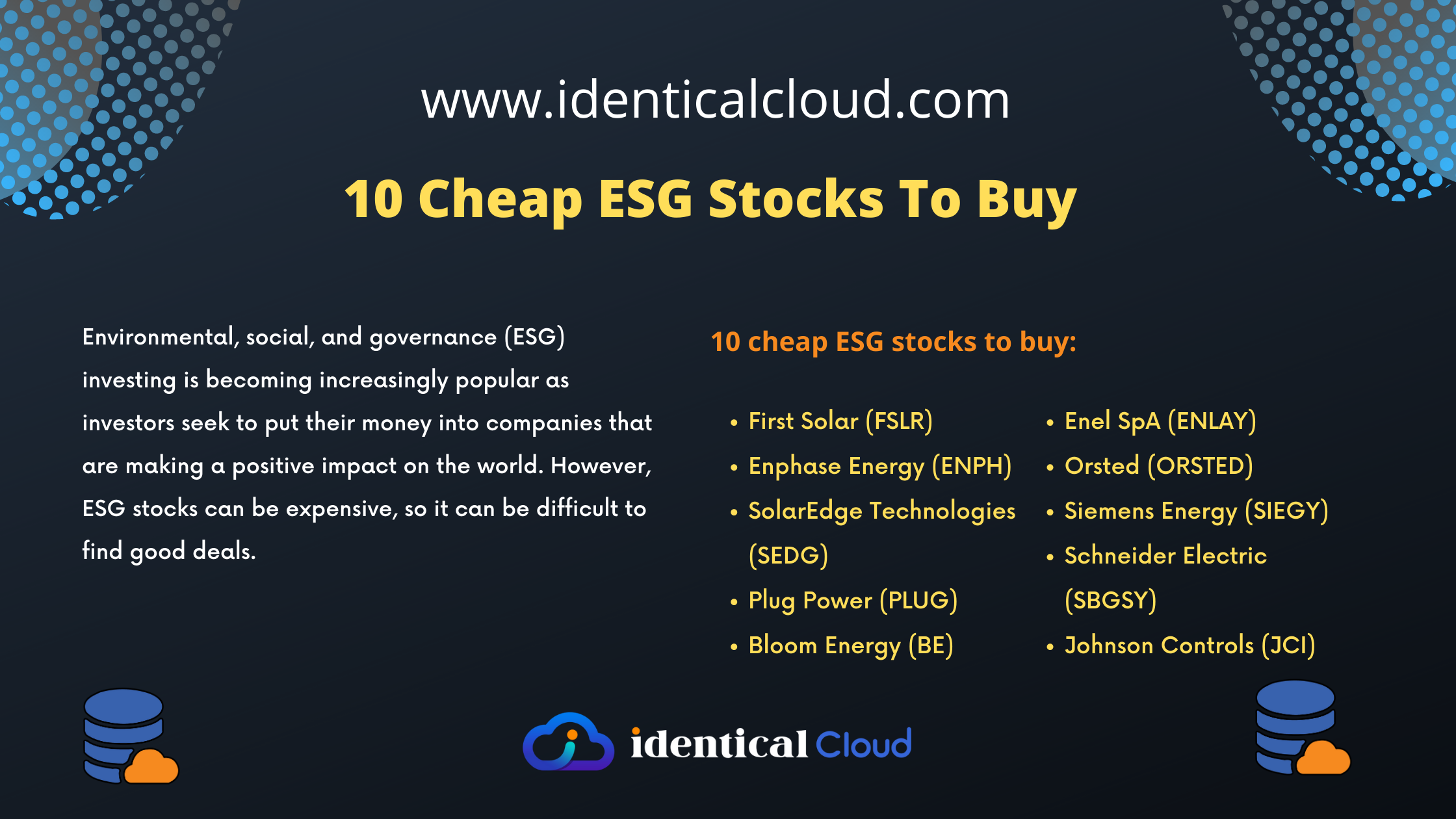 10 Cheap ESG Stocks To Buy - identicalcloud.com