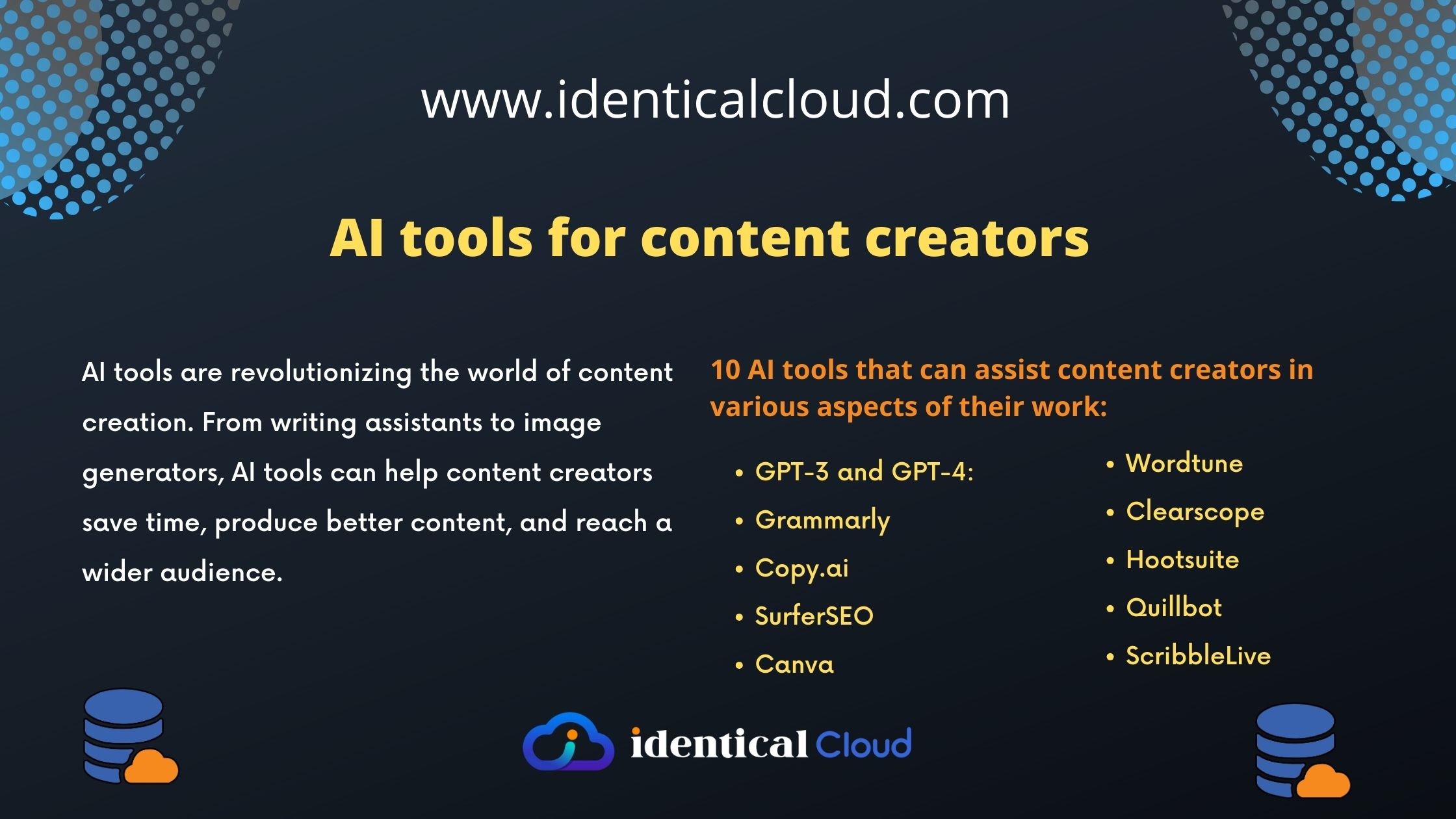 AI tools for content creators - identicalcloud.com